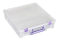 ArtBin Essentials 12 x 12 One-Compartment Craft Box, Clear | One Open Compartment, 15.25 x 14 x 3.5 Inches, Secure Latches, Stackable, Durable Polypropylene - color: Purple, size: 1 Pack