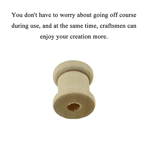 HAHIYO 0.6Inch 70pcs Natural Wood Unfinished Wooden Empty Thread Spool Smooth Wire Weaving Bobbin Textile Bobbin Rotatable Spool for Crafts DIY Art Education - color: Wood Color, size: 0.6Inch-70P