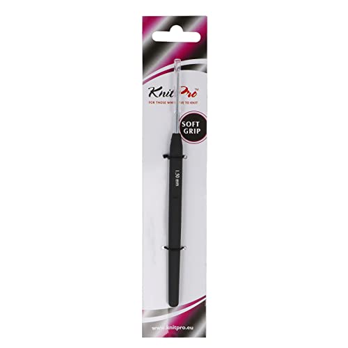 KnitPro Steel Single-Ended Crochet Hook with Black Soft Handle | 1.50 mm - size: 1.50 mm