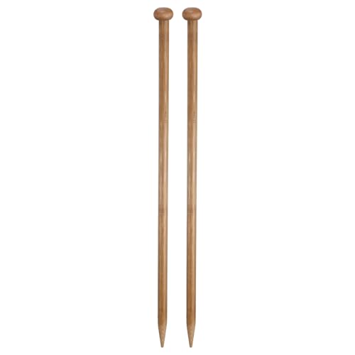 HARFINGTON 10mm Bamboo Knitting Needle Straight Single Pointed 13.8 Inch Long Wooden Sweater Knitting Needles US Size 15 for Yarn Beginners Hand Sock DIY - size: 10mm US Size 15