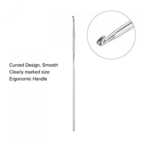 uxcell Stainless Steel Crochet Hook 1.4mm US Size 9 Knitting Needles for DIY Craft Yarn 6Pcs - size: 1.4mm