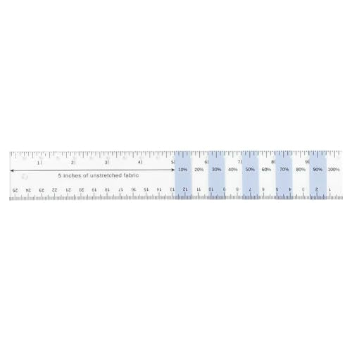 Knit Fabric Stretch Ruler for Measuring Elasticity | Acrylic material, UV printed, measuring guide for sewing and garment marking, suitable for most fabric