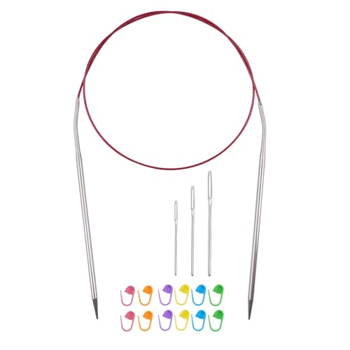 Circular Knitting Needles 32inches/80cm,Size US 6.0(4mm) Stainless Steel Round Knitting Needles for Handmade Knitting DIY - size: US6/4mm