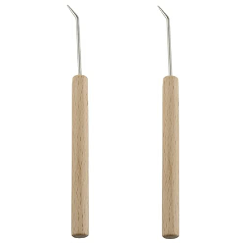LUORNG 2pcs Bending Crochet Wooden Knitting Loom Hook DIY Tools Sewing Crochet Fittings for Hats Scarves Toys Needle Craft