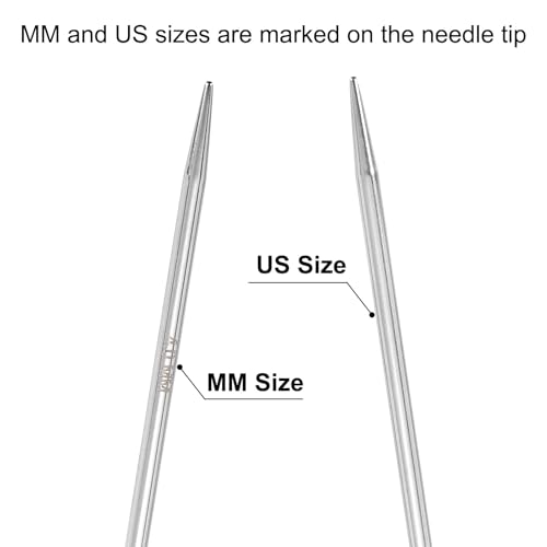 uxcell Size US 6 (4mm) Knitting Needles Circular Needle 26 Inch(65cm) Round Metal Stainless Steel Needle for Handmade Projects DIY Knitting Black - color: Black, size: 26 inch Size US 6(4mm)