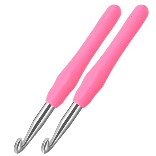 2Pcs 10mm Large Crochet Hooks, Ergonomic Crochet Hook for Arthritis and Beginners, Extra Long, Smooth, Comfortable (Size N / 10.0mm) - size: 10.0mm