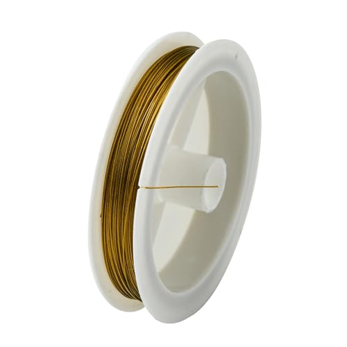 About 164.04 Feet Tiger Tail Wire, 0.45mm Goldenrod Nylon-Coated Stainless Steel Round Metal Wire for Sculpting Doll Making Modelling Floral Wreath Wrapping and Holiday Craft Supplies