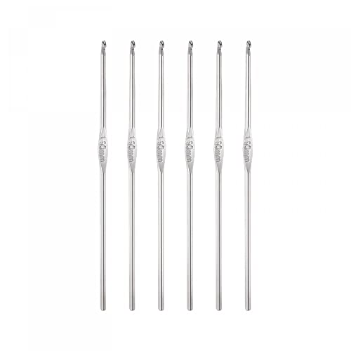 uxcell Stainless Steel Crochet Hook 1.9mm US Size 5 Knitting Needles for DIY Craft Yarn 6Pcs - size: 1.9mm
