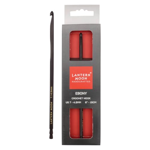 Lantern Moon Ebony Wood Single Ended Crochet Hook | US Size 7 (4.5mm) - size: US 7 (4.5mm)