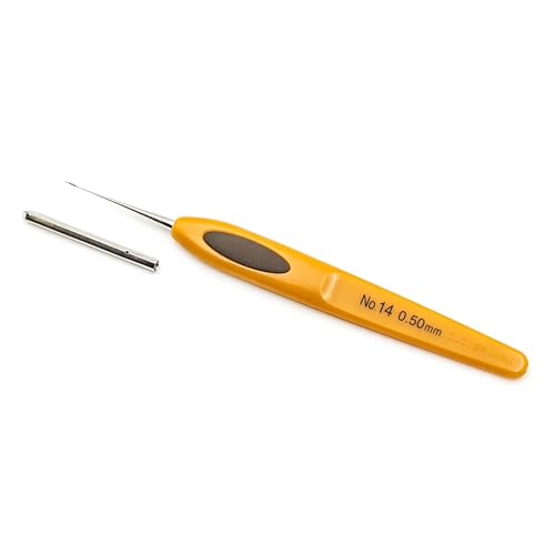 Clover Soft Touch Steel Crochet Hooks, No. 14/0.50mm (1027) - size: 0.50 mm