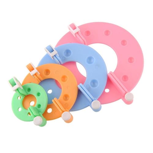 QIEIEI Pompoms Maker, 4 Sizes Pompoms Makers Pompoms Maker Tool Balls Weavers for Yarn Knitting Easy to Make Pompoms