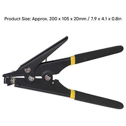 Portable Nylon Cable Tie Gun Adjustable Tension Plastic Zip Tie Fastening and Cutting Tool (Black) - color: Black