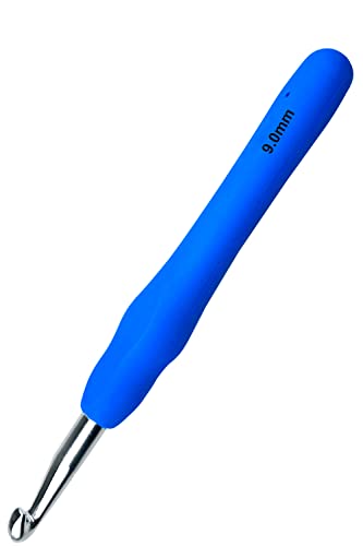 Hobekoee Size M/9mm Crochet Hook Ergonomic Handle for Arthritic Hands Soft & Smooth Knitting Needles for Beginners and Crocheting Yarn - size: 9mm