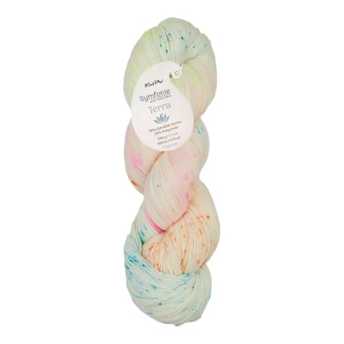 KnitPro Symfonie Fingering Weight Merino Wool Yarn 100g, Neon Confetti | 75% Extrafine Merino & 25% Polyamide, 438yds, OEKO-TEX Certified, Superwash, Colorfast, #1 Yarn Skein for Knitting & Crochet - color: Neon Confetti