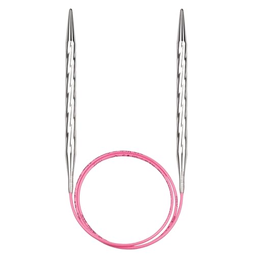 skacel by addi Ewenicorn Rocket Circular Knitting Needles, Fixed 40 Inch (100 cm) White Chrome Plated Brass Tips with Flexible Nylon Cord, 8 mm (US Size 11) - size: 8.00 mm