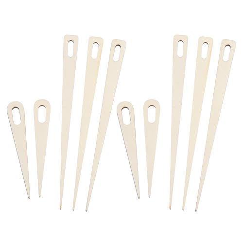 MECCANIXITY Weaving Needle, 15pcs Wooden Big Eye Knitting Needles Hand Loom Stick Tapestry Weaving Craft Tools for Sewing Making DIY Crafts