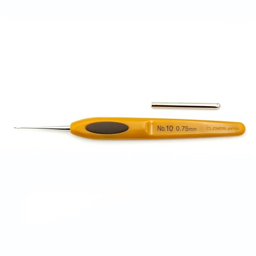 Clover 1025 Soft Touch Steel Crochet Hooks, No. 10/0.75mm - size: 0.75 mm