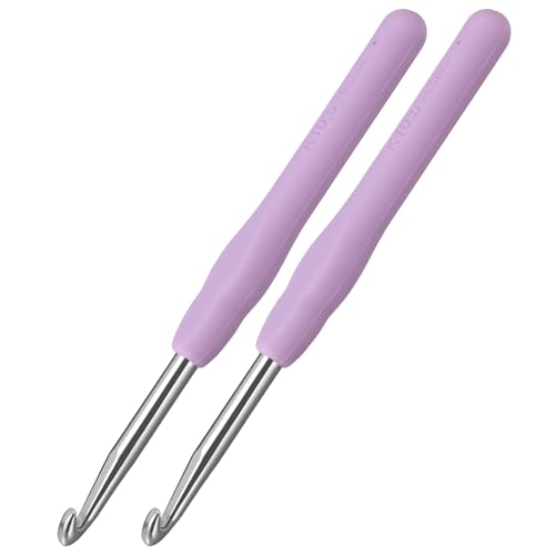 2Pcs 6.5mm Crochet Hooks, Ergonomic Crochet Hook for Arthritis | Knitting Needles for Beginners,Extra Long, Smooth, Comfortable for Knitting Sweaters,Scarves and Hats(Size K / 6.5mm) - size: 6.5mm
