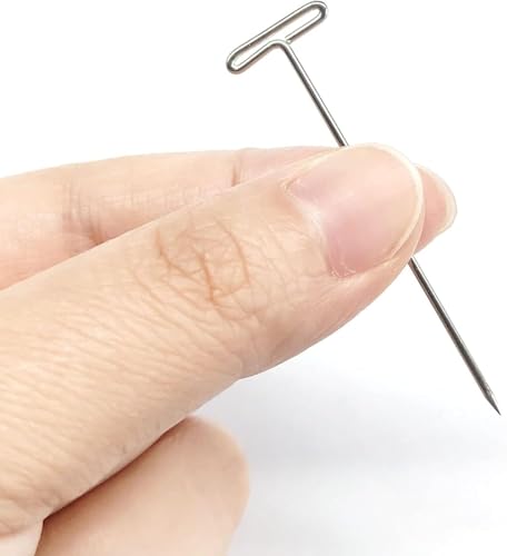 50 Pack 2 inch T Pins, T for Wigs, for Foam Head, T for Sewing, T for Blocking Knitting, Wig T, Blocking, T Pins for Office Wall 2 inch/ 51 mm