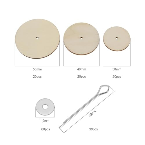 30pcs Doll Joint Cotter Pin Doll Joint Limbs Connect Pin Fibreboard Disks 30mm 40mm 50mm Doll Accessories Kit for Teddy Bear Toys Dolls