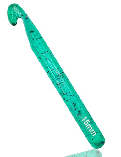 Weabetfu 15mm Large Crochet Hook,Huge Crochet Hooks for Chunky Yarn,Ergonomic Knitting Giant Crochet Needles,Big Crochet Hooks for Knitting Yarn Carpet Scarf Wool Roving, Green - color: Green, size: 15mm