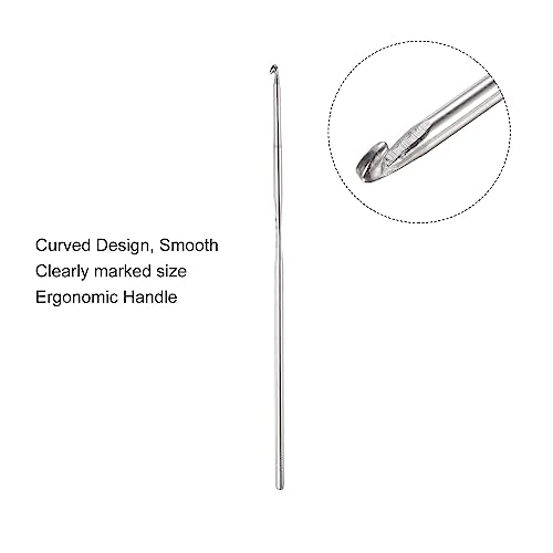 uxcell Stainless Steel Crochet Hook 2mm US Size 4 Knitting Needles for DIY Craft Yarn 10Pcs - size: 2mm