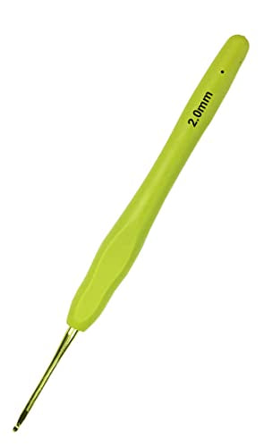 Hobekoee Size B/2mm Crochet Hook Ergonomic Handle for Arthritic Hands Soft & Smooth Knitting Needles for Beginners and Crocheting Yarn - size: 2mm