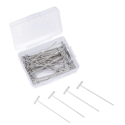 200PCS 2 Inch Silver Stainless Steel T-Pins, Universal Straight Pins for Wig Styling, Sewing, Quilting, Knitting Blocking, Craft & Office Decoration - color: Silver, size: 2in-200pcs