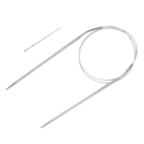 HARFINGTON Circular Knitting Needles 31.5" Stainless Steel US 4/3.5mm Knitting Needles 5.51" Short with Large Eye Sewing for Fast Knitting Sweater Sleeves - size: US 4/3.5mm x 31.5 inch (80cm)