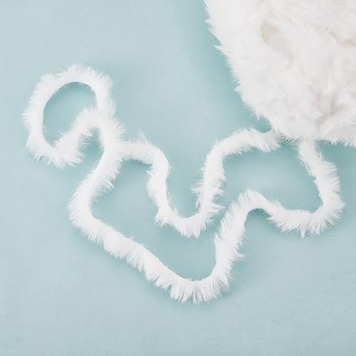 BEEFLYING 2 Roll Skeins Super Soft Fur Yarn Chunky Fluffy Faux Fur Yarn Fluffy Eyelash Yarn for Crochet Knit Blanket Rug Clothes Knitting-2×30m(2×32.8yds,51g×2) - color: White