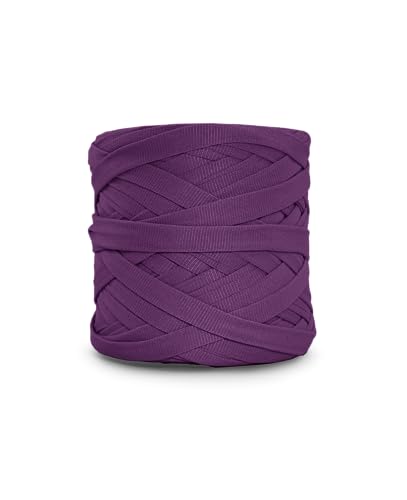 CIRCULO Premium T-Shirt Yarn - Soft, Lightweight, Seamless, Knot-Free. Easy-to-Use. Fettuccini Zpagetti, T Shirt Yarn for Crocheting & Knitting - 153.1 yds, (6291 - Wine) - color: 6291 - Wine