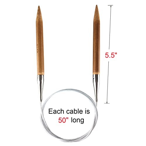 Weabetfu Bamboo Circular Knitting Needle,60-inch Length for Handmade Creative DIY and Any Weave Yarn Projects,US Size 13(9mm) - size: US 13(9mm)