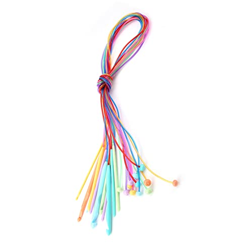 Pwshymi 12Pcs ABS Plastic Afghan Tunisian Crochet Hook Set with Cable, Great for Beginners or Professionals, Very Flexible for Complex Projects