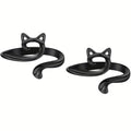 2pcs Adjustable Finger Holder - Knitting Crochet Loop Ring Yarn Guide Thimble - Faster Sewing Tools for Crocheters (2Pcs Black Cat) - color: 2Pcs Black Cat