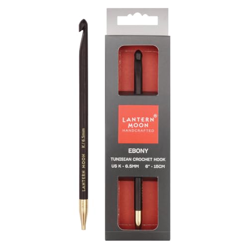 Lantern Moon Ebony Wood Afghan/Tunisian Crochet Hook | US Size K (6.5mm) - size: US K (6.5mm)