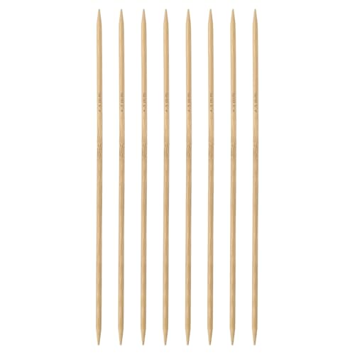 HARFINGTON 8Pcs Bamboo Knitting Needles Double Pointed Size US 7(4.5mm) Carbonized 10 Inch(25cm) Straight for Handmade Creative DIY Knitting Craft Yarn - size: US 7(4.5mm)