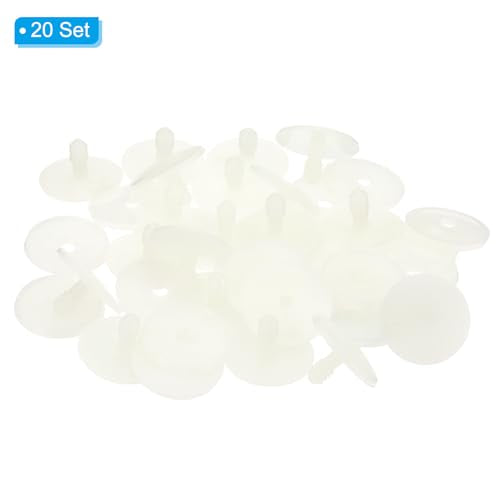 PATIKIL 30mm Doll Joints, 20 Set Plastic Removable Animal Joints Connector Engage Bolt for Bear Limbs Making Head Joints DIY Crafts Accessories, White - size: 30mm