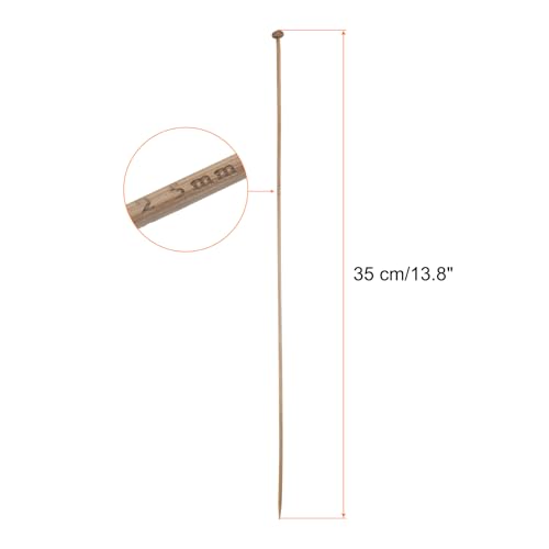 HARFINGTON 2.5mm Bamboo Knitting Needle Straight Single Pointed 13.8 Inch Long Wooden Sweater Knitting Needles US Size 1.5 for Yarn Beginners Hand Sock DIY - size: 2.5mm US Size 1.5