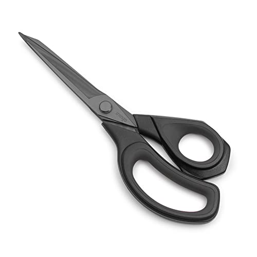 LIVINGO Fabric Scissors 8.5" Heavy Duty Sewing Shears Black | Titanium Coated Forged Steel, Sharp Precision Edge, Tailoring Clothing Leather Paper Projects - color: Light Black/Black, size: 8.5"