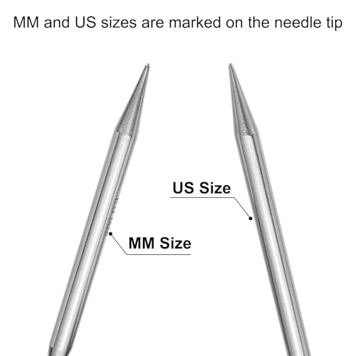 uxcell Size US 11 (8mm) Knitting Needles Circular Needle 31 Inch(80cm) Round Metal Stainless Steel Needle for Handmade Projects DIY Knitting Red - color: Red, size: 31 inch Size US 11 (8mm)