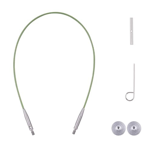 BsHooker Interchangeable Cables for Circular Knitting Needles 7.9 Inch | 360°Swivel Flexible Knitting Needles Cable - size: 8inch