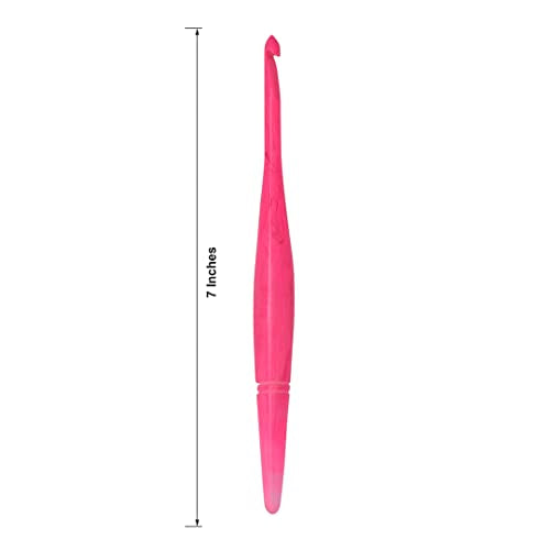 Ommi Ergonomic Handle Crochet Hooks | Handcrafted 7’’ Crochet Hook | Knitting Needle, Craft Yarn Weave | Best Gift! (10 mm, Pink Swirl) - size: 10 mm