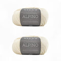 Luca-S ALPINO - Alpaca & Merino Yarn – 2 Skeins of Super Soft Aran Weight Yarn for Knitting & Crochet, 3.5 oz (100g), 164 yds (150m) Total, 60% Alpaca / 40% SF Merino - color: Off White 01, size: 2 Pack