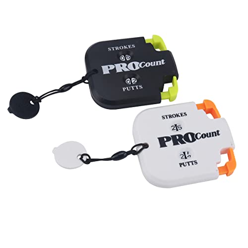 SEACLOUD 2PCS Mini Golf Tally Counter Clicker Turning Technology up to 99 Score Stroke Counter Strike up for Golf Game - style: B1+W1