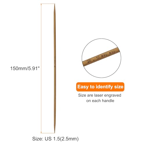 HARFINGTON 5Pcs Bamboo Knitting Needles Double Pointed Size US 1.5(2.5mm) Carbonized 6 Inch(15cm) Straight for Handmade Creative DIY Knitting Craft Yarn Projects - size: US 1.5(2.5mm)