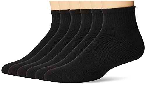 Fruit of the Loom Men's Essential 6 Pair Pack Casual Socks With Cushion and Arch Support