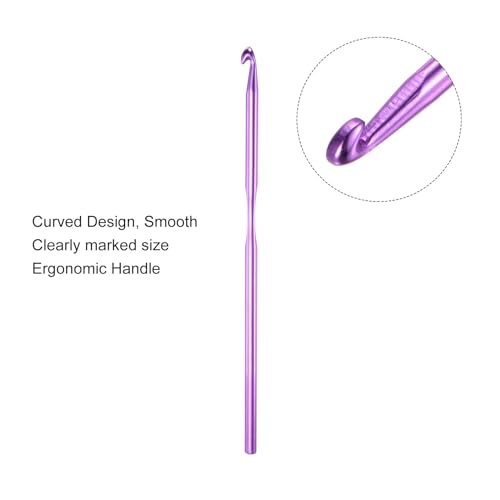 uxcell 20Pcs Aluminum Crochet Hook 4.5mm US Size 7 Knitting Needles for DIY Craft Yarn Purple - color: Purple, size: 4.5mm