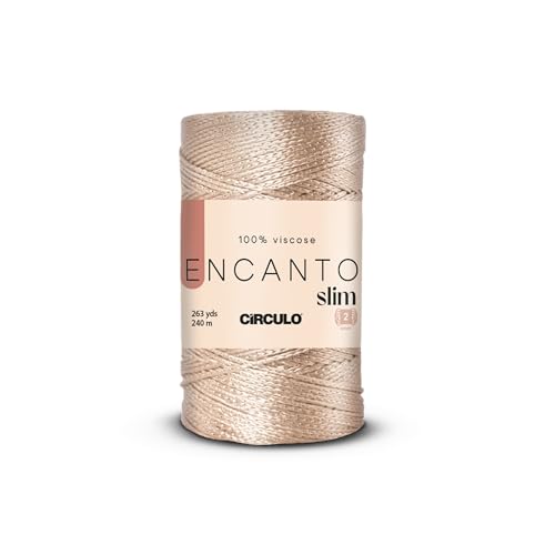 CIRCULO Encanto Slim Roll Yarn 100% Viscose - Luxury & Shine - Sport Weight Yarn - 262 yds, 3.52 oz - Color 7650 - Almond - color: 7650 - Almond, size: New - Encanto Slim - Sport #2
