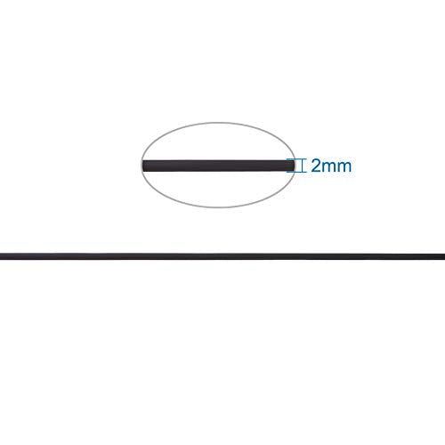 Beadthoven 2mm Hollow Pipe Rubber Tube Cords, 54.68Yards Barber Cord for Knitting Stitch Holder, Tubing Rubber Cord with Spool for Bracelet Jewelry Making DIY Crafts 1mm Hole - Black - color: Black, size: 2mm