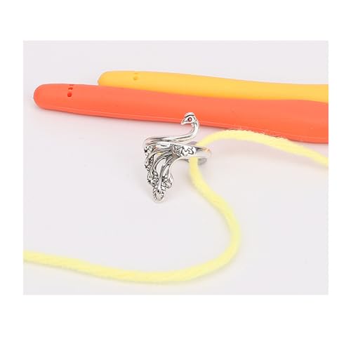 10 Pack Knitting Crochet Loop Ring, Crochet Accessories Crochet Stuff Adjustable Crochet Ring Finger Yarn Guide Knitting Tension Rings for Crocheting, Knitting Thimbles for Crochet- Multicolor - color: Multi-color, size: 10PCS